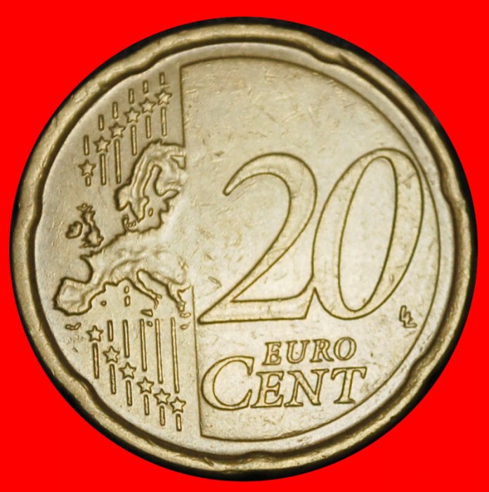  Ⰿ NORDIC GOLD (2007-2025): IRELAND ★ 20 EURO CENTS 2008 HARP!★LOW START! ★ NO RESERVE!   