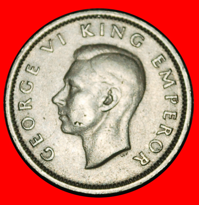  Ⰿ GROSSBRITANNIEN: NEUSEELAND ★ 6 PENCE 1947 VOGEL MIT INDIEN! GEORG VI. (1937–1952)★OHNE VORBEHALT!   
