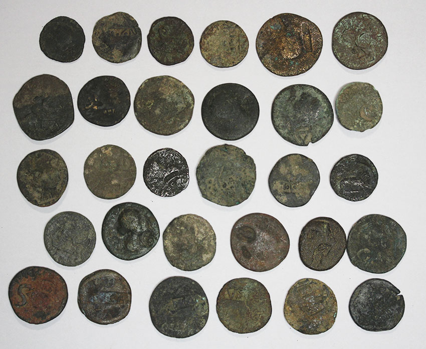  Konvolut: Antike Münzen mit Gegenstempel - 30 Stück.   