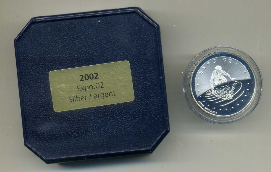 20 Franken 2002 PP Expo 02 OVP+Zert.+Etui