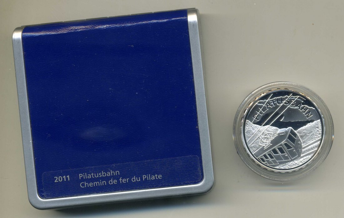  20 Franken 2011 PP Pilatus Bahn in Original Schachtel mit Zertifikat   