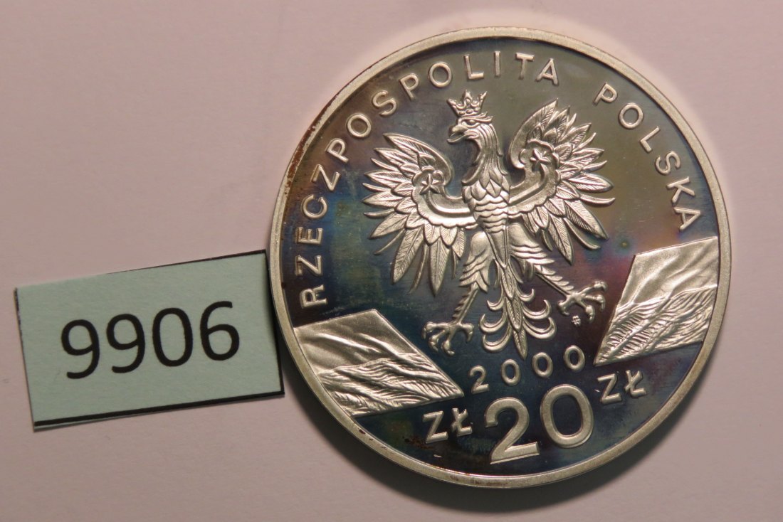  9906 Polen 2000 - 20 Zloty -  28,28 g SILBER 0.925  WIEDEHOPF   