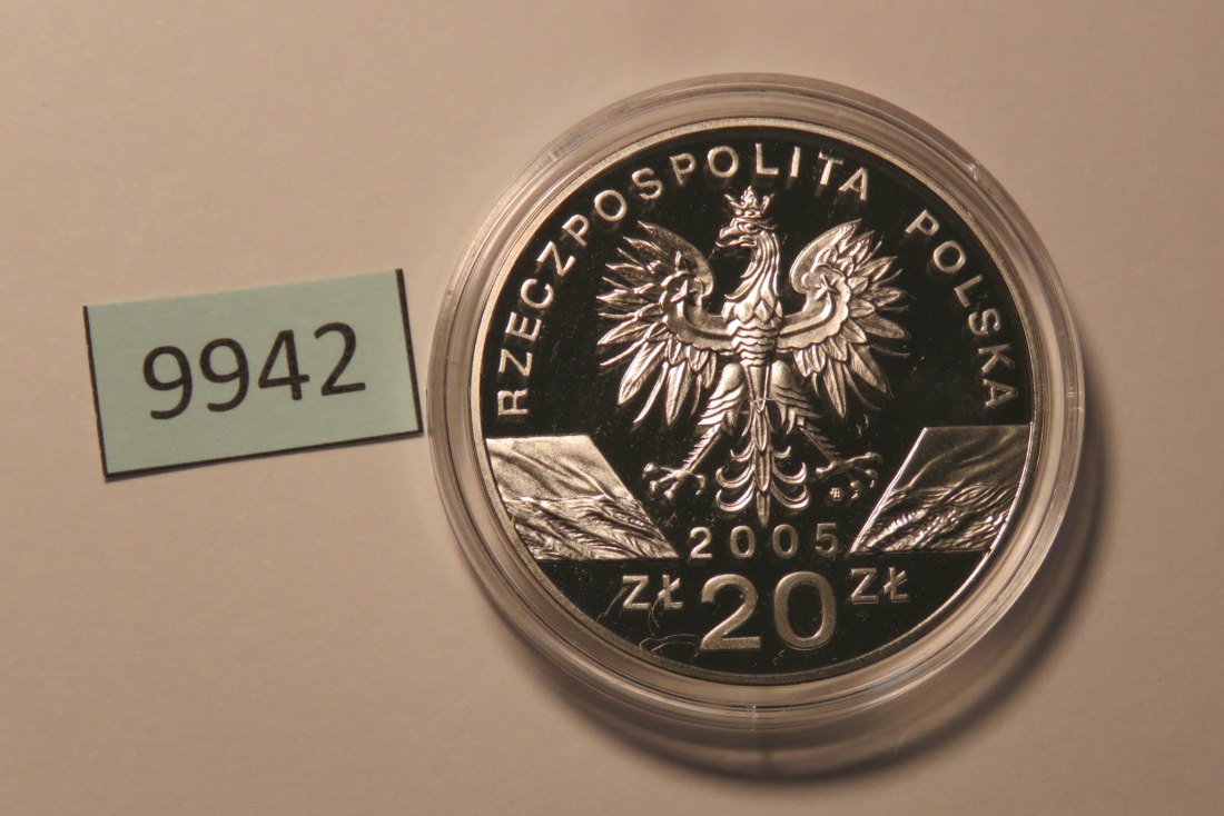  9942 Polen 2005 - 20 Zloty -  28,28 g SILBER 0.925  U H U   