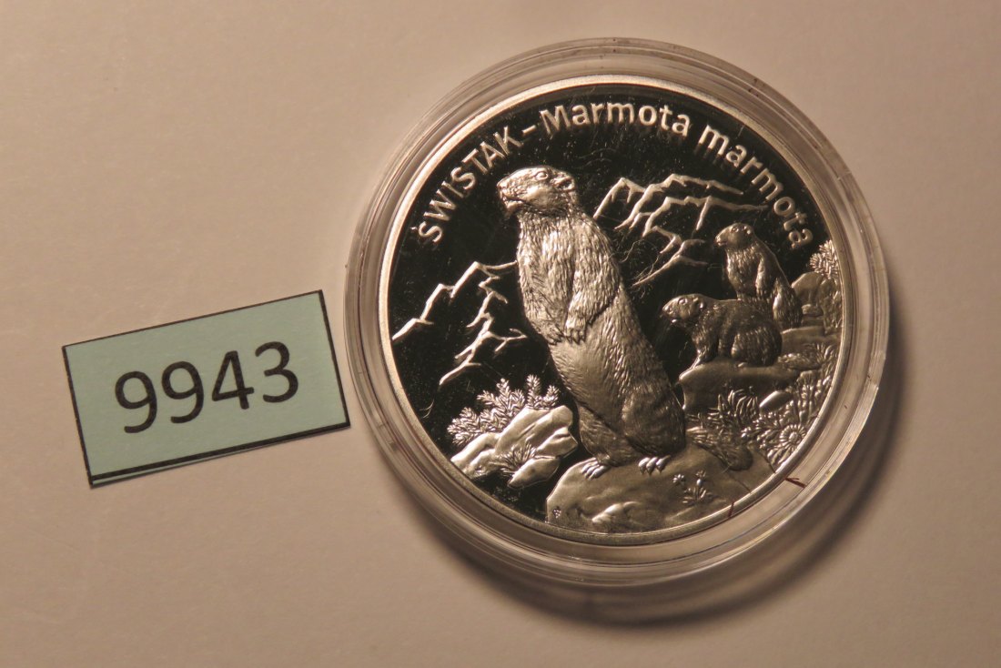  9943 Polen 2006 - 20 Zloty -  28,28 g SILBER 0.925  MURMELTIER   