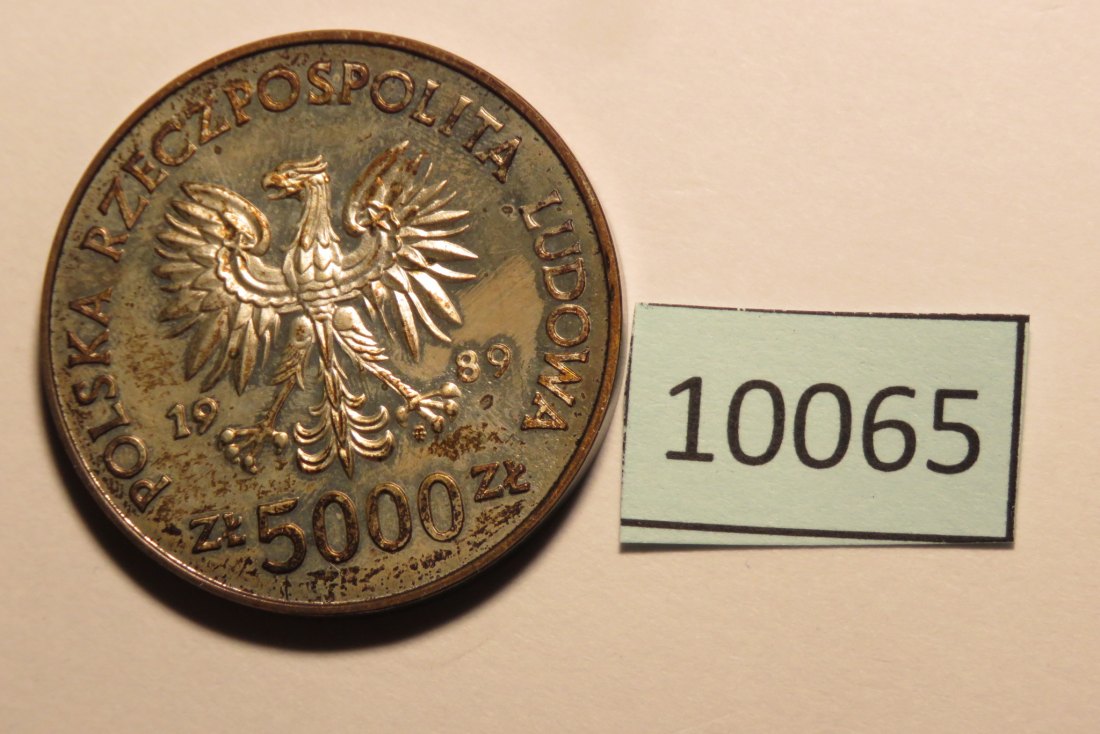  10065 Polen 1989 - 5.000 Zloty -  16,5 g SILBER 0.750 - Rathaus Thorn   