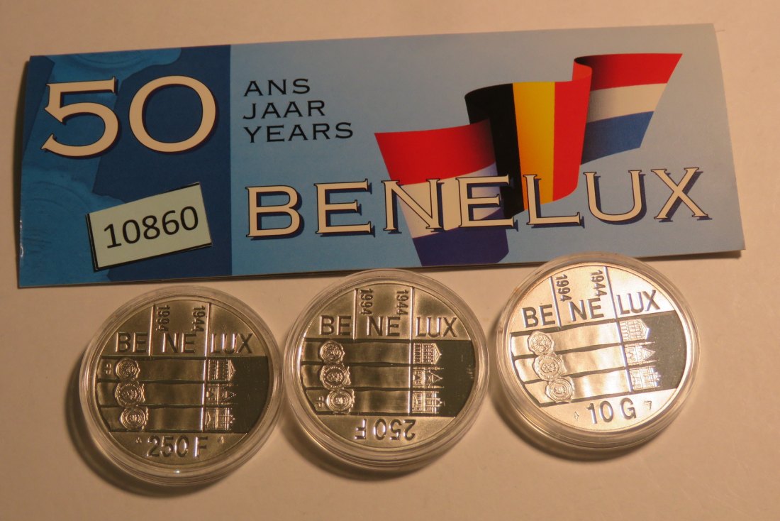  10860 BeNeLux 1994 - 3 Länder Set - 37,5 g 0.925 + 15,0 g ,720 SILBER   