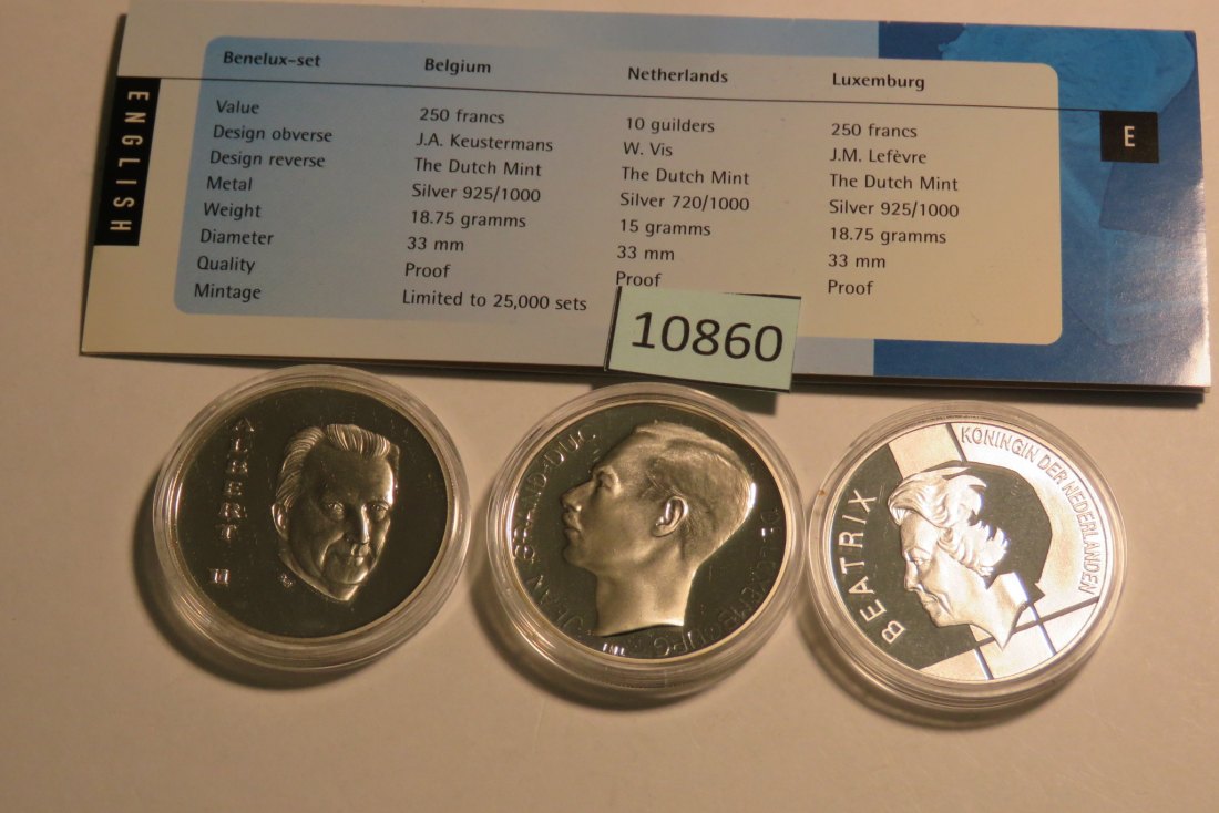  10860 BeNeLux 1994 - 3 Länder Set - 37,5 g 0.925 + 15,0 g ,720 SILBER   