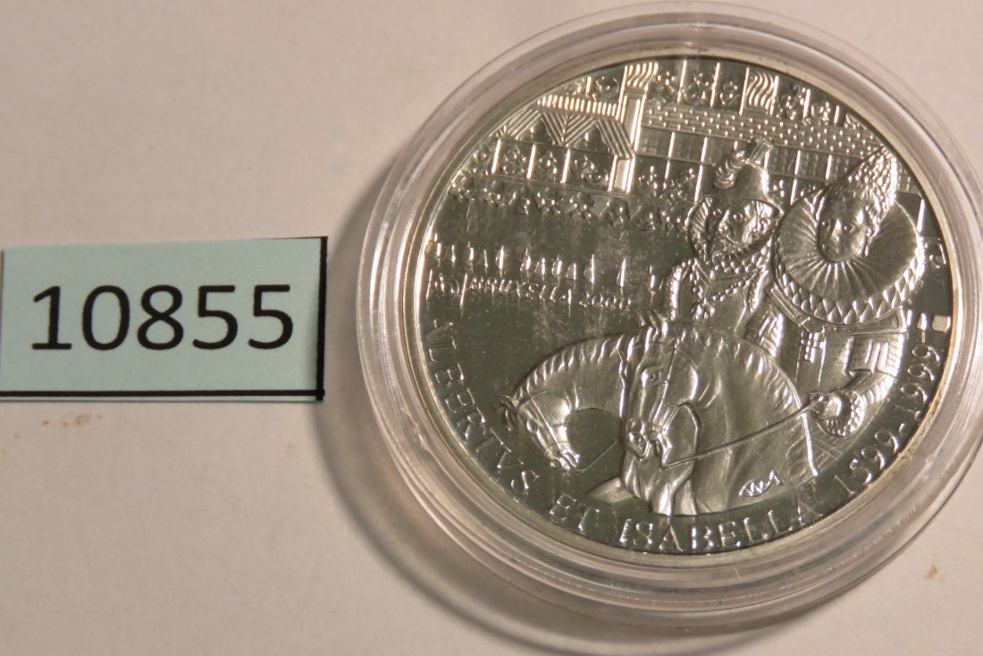  10855 Belgien 1999 - 500 Francs - 22,85 g SILBER 0.925  - 400 Jahre Albert + Isabella   