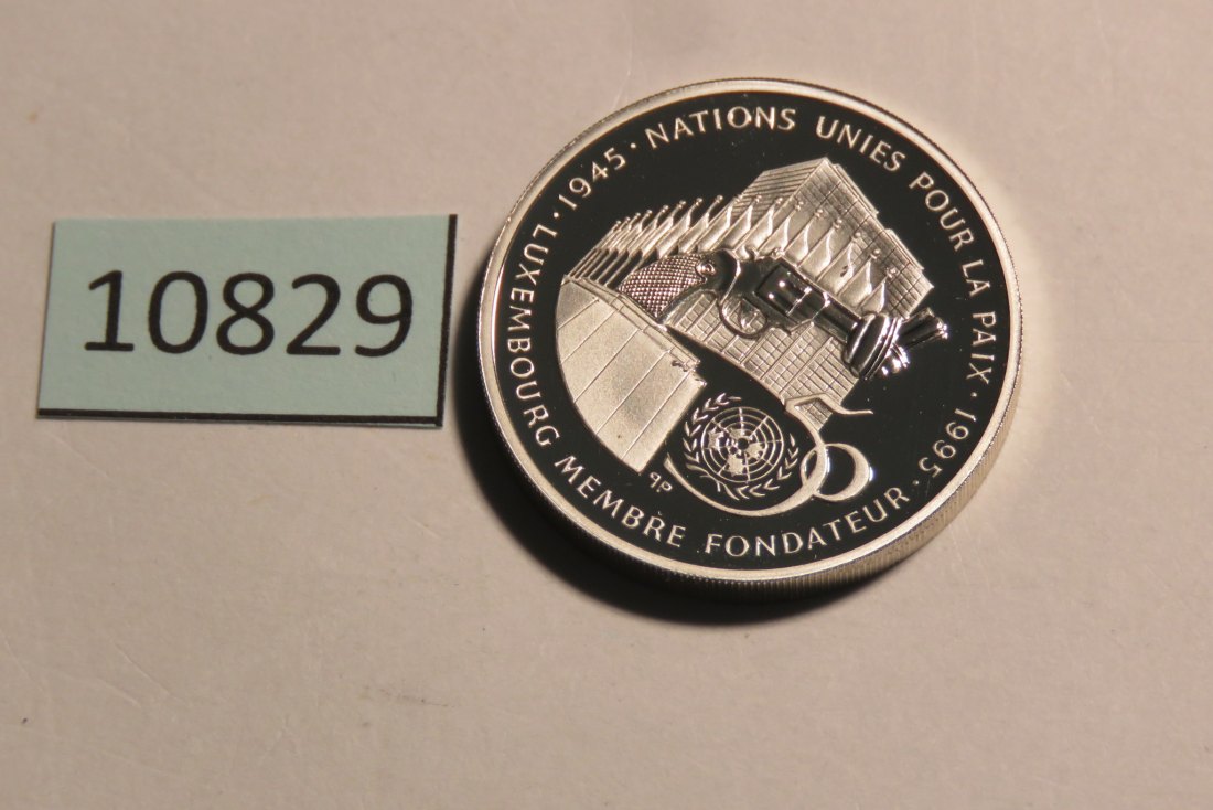  10829 Luxemburg 1995 - 100 Francs - 16,1 g SILBER 0.925 proof - 50 Jahre U N O   