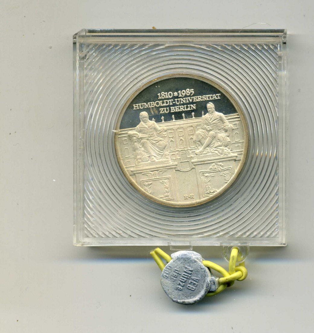  10 Mark 1985 Humboldt-Uni PP in Original Schachtel mit Plombe   