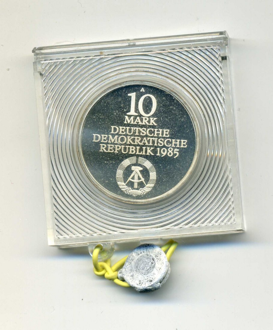  10 Mark 1985 Humboldt-Uni PP in Original Schachtel mit Plombe   