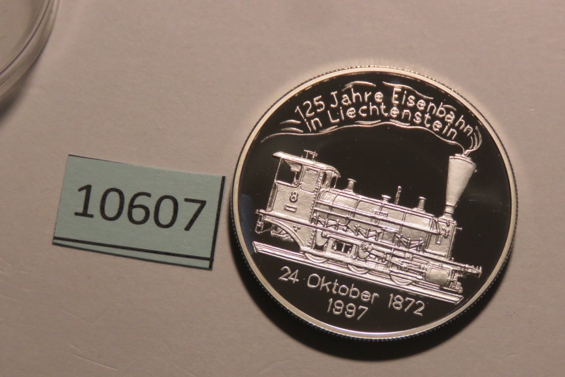  10607 Liechtenstein 1997 - 20 EURO - 25,0 g SILBER 0.925 - Eisenbahn   