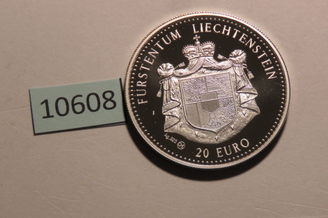  10608 Liechtenstein 1998 - 20 EURO - 25,0 g SILBER 0.925 - Zollvertrag   