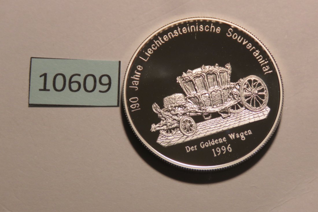  10609 Liechtenstein 1996 - 20 EURO - 25,0 g SILBER 0.925 - Souveränität   