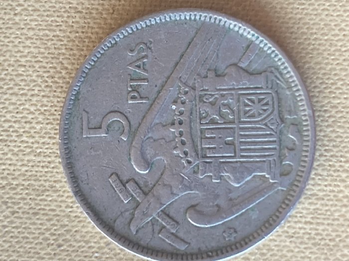  Münze Münzen Umlaufmünze Spanien 5 Pesetas 1957 im Stern 60   