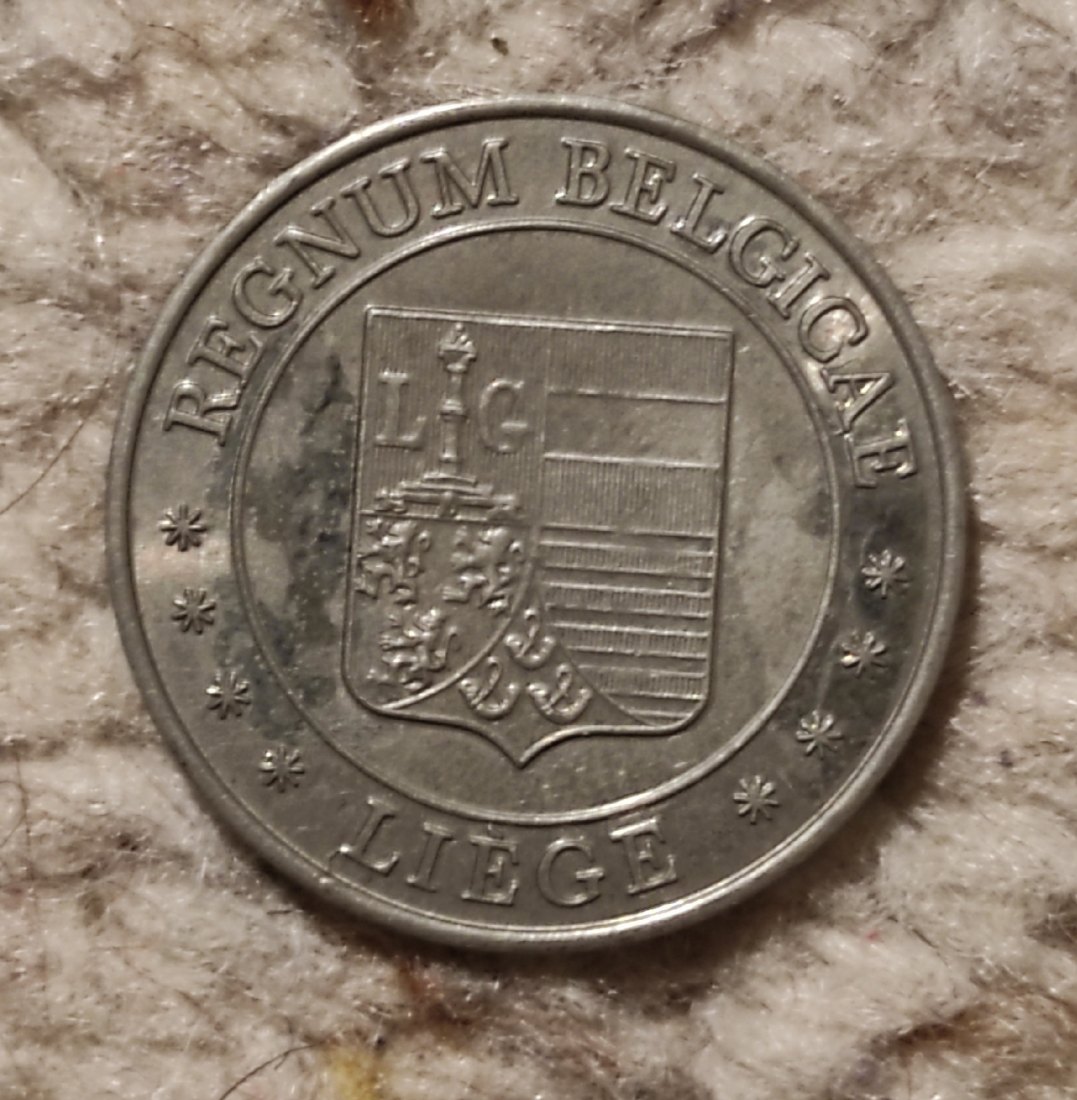  Münze mit Wappen der Provinz Lüttich, Belgien   