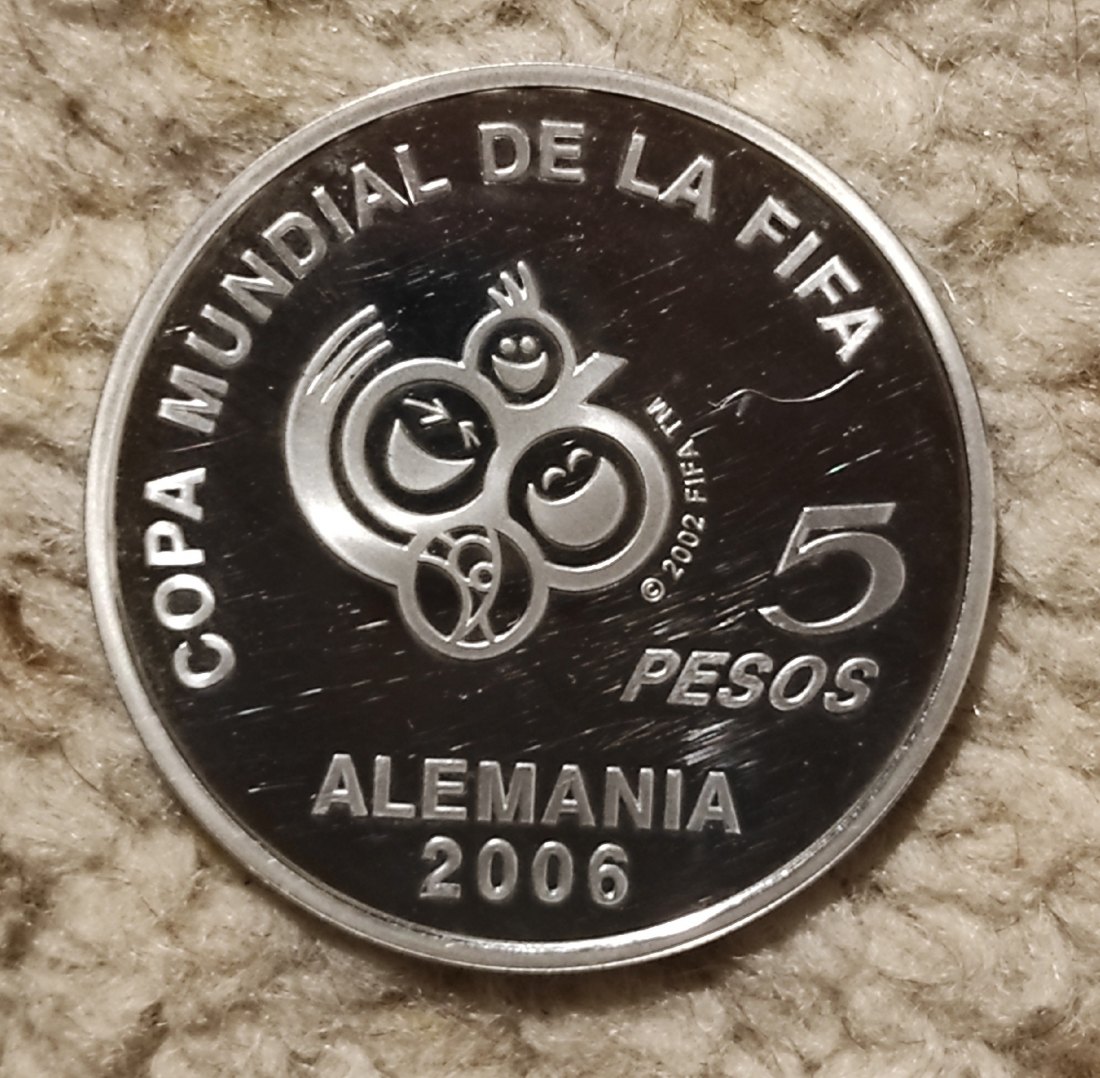  Argentinien 5 Pesos 2005 zur WM 2006 in Deutschland   