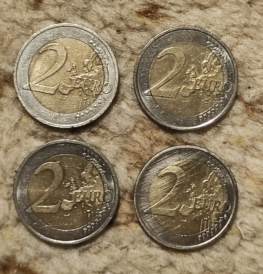  Österreich 4 x 2 Euro aus Umlauf   