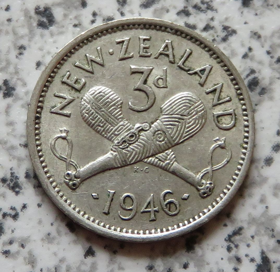  Neuseeland 3 Pence 1946   