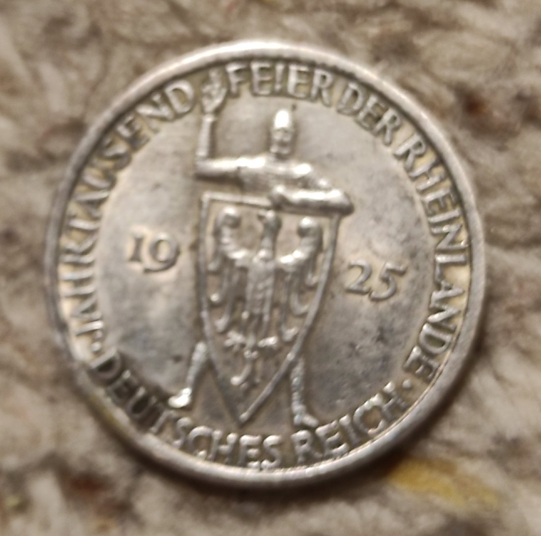  Deutschland 3 Mark 1925 SILBER 1000 Jahre Rheinland   