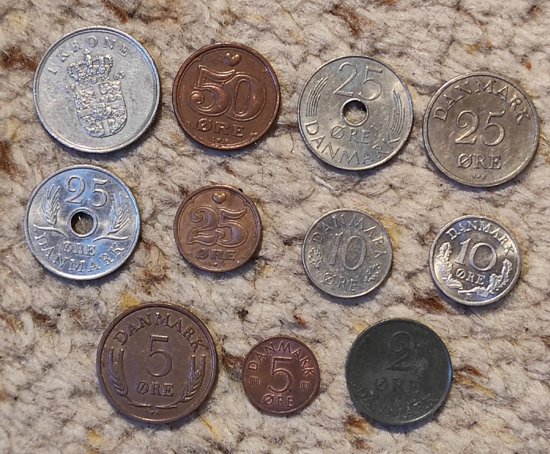  Dänemark 11 verschiedene Münzen   