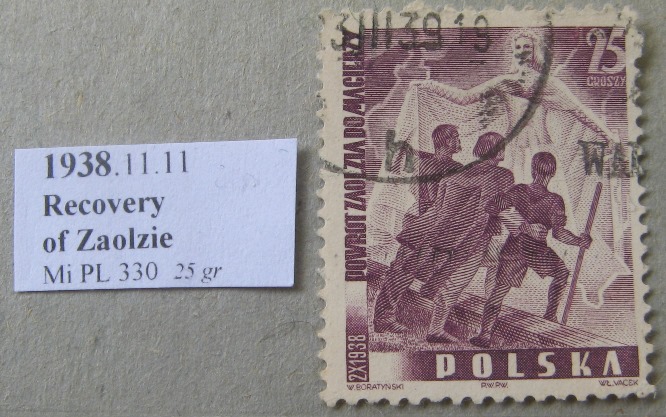  1938 – Recovery of Zaolzie -Polish stamp from the interwar period  (Mi PL 330)   