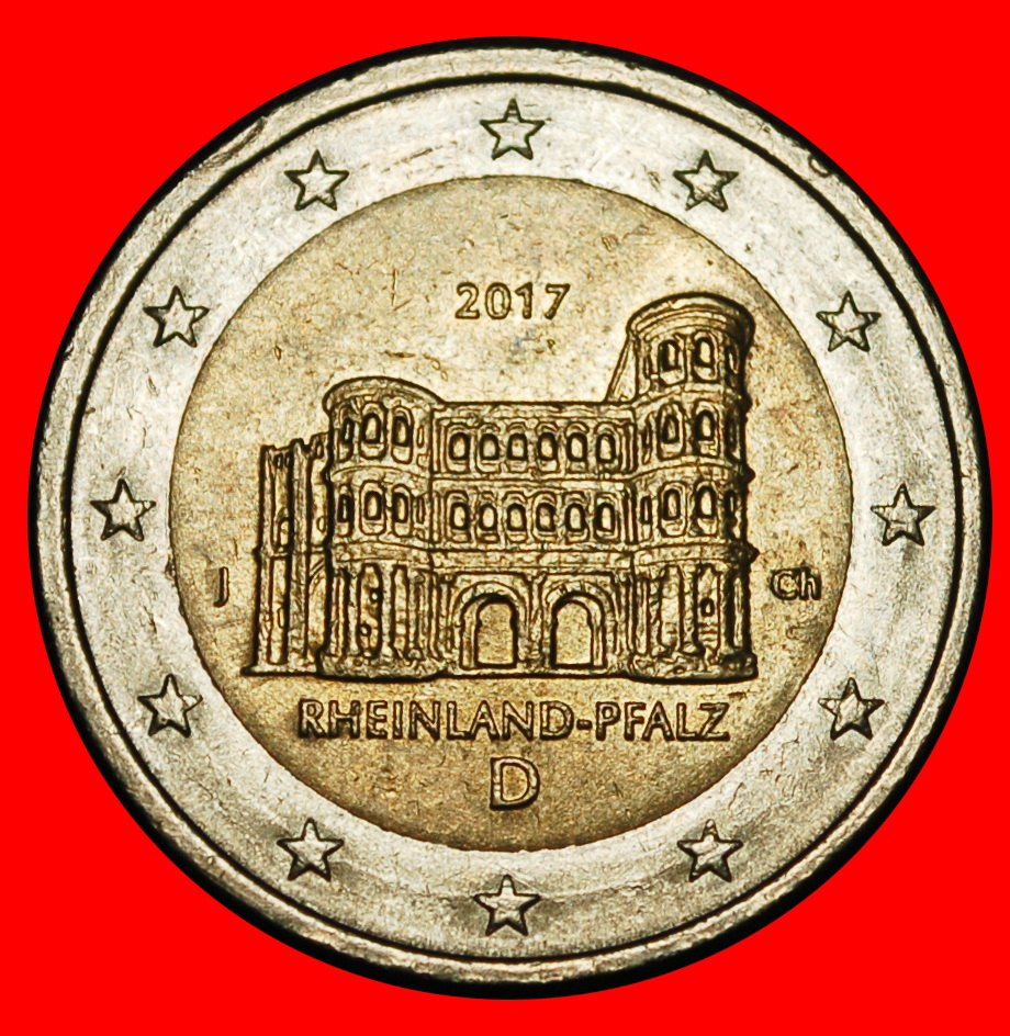  Ⰿ RHINELAND: GERMANY ★ 2 EUROS 2017J HAMBURG NON-PHALLIC TYPE 2007-2025!★LOW START ★ NO RESERVE!   