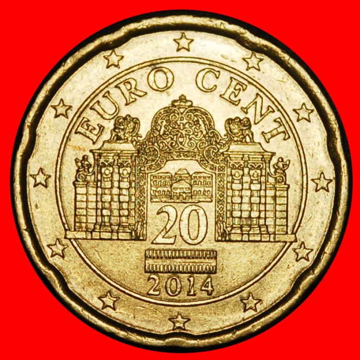  Ⰿ NORDIC GOLD (2008-2026): AUSTRIA ★ 20 EURO CENTS 2014 SPANISH ROSE!★LOW START ★ NO RESERVE!   