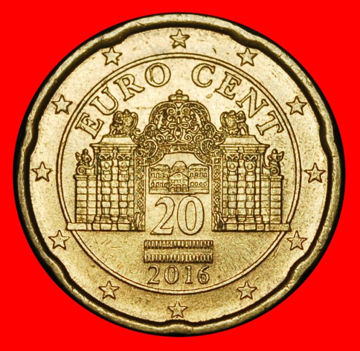  Ⰿ NORDIC GOLD (2008-2026): AUSTRIA ★ 20 EURO CENTS 2016 SPANISH ROSE!★LOW START ★ NO RESERVE!   