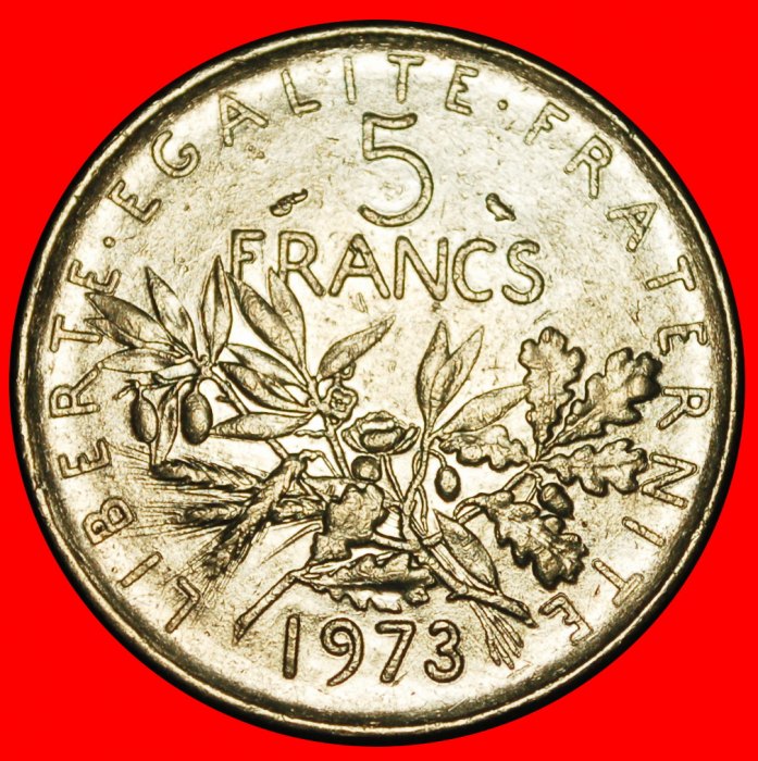  Ⰿ SUN (1960-2001): FRANCE ★ 5 FRANCS 1973! SOWER ERROR! NOT SILVER!★LOW START ★ NO RESERVE!   