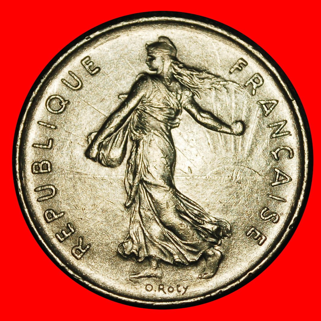  Ⰿ SUN (1960-2001):FRANCE★5 FRANCS 1974! SOWER ERROR! NOT SILVER! MINT LUSTRE★LOW START ★ NO RESERVE!   
