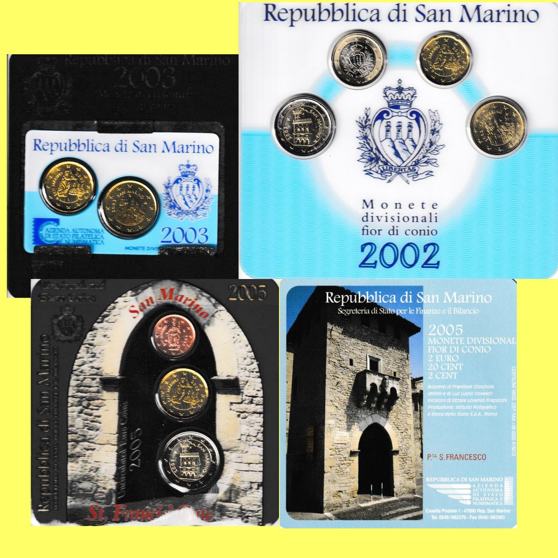  Offiz. 3 x Klein-KMS San Marino 2002 + 2003 + 2005 nur 40.000St!   