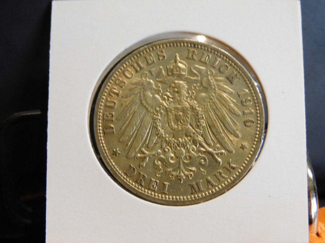  GERMANY 3 MARK 1910 PRUSSIA.GRADE-PLEASE SEE PHOTOS.   