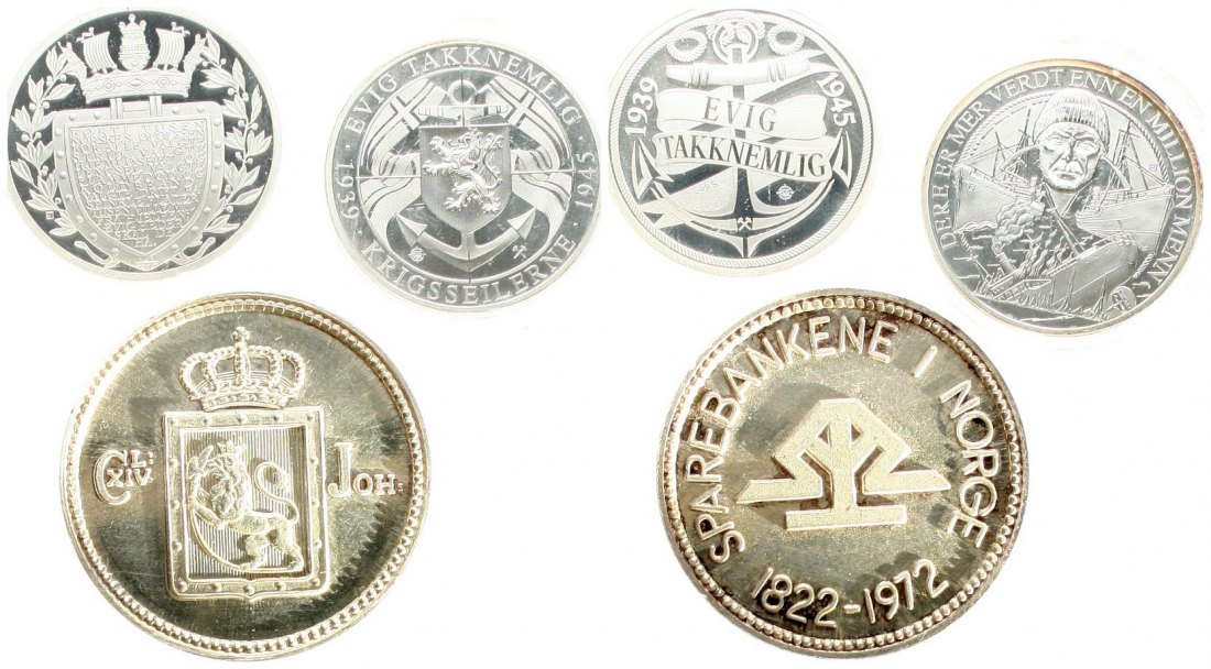 Norwegen: Wertvolles Silberlot von 3 Medaillen, näheres siehe unten!   