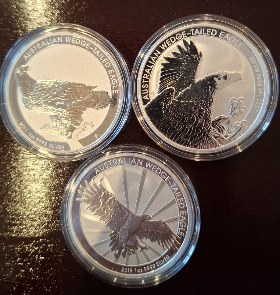  Australien 3 x 1 oz Silber Wedge tailed Eagle Keilschwanzadler   