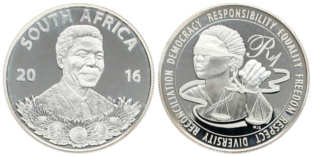  Südafrika: 1 Rand 2016, Republik, sehr selten (nur 1524 Exemplare)!! stgl, näheres unten!   
