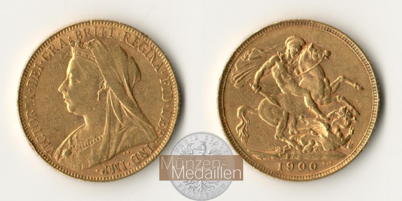 Grossbritannien  Sovereign  1900 MM-Frankfurt Feingold: 7,32g Victoria  