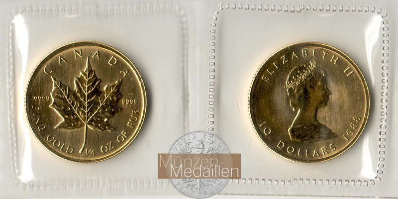 Kanada 10 Dollar MM-Frankfurt Feingold: 7,78g Maple Leaf 1988 