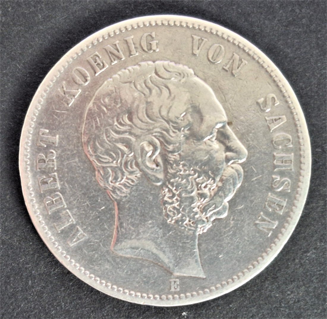  5 Mark  1976 E, Albert König von Sachsen - Deutsches Reich, SILBER   