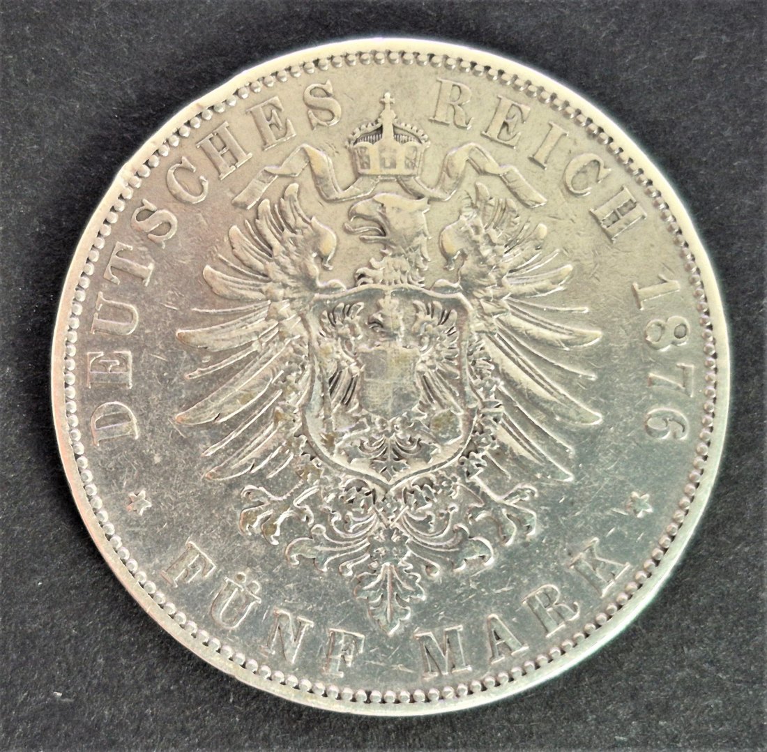  5 Mark  1976 E, Albert König von Sachsen - Deutsches Reich, SILBER   