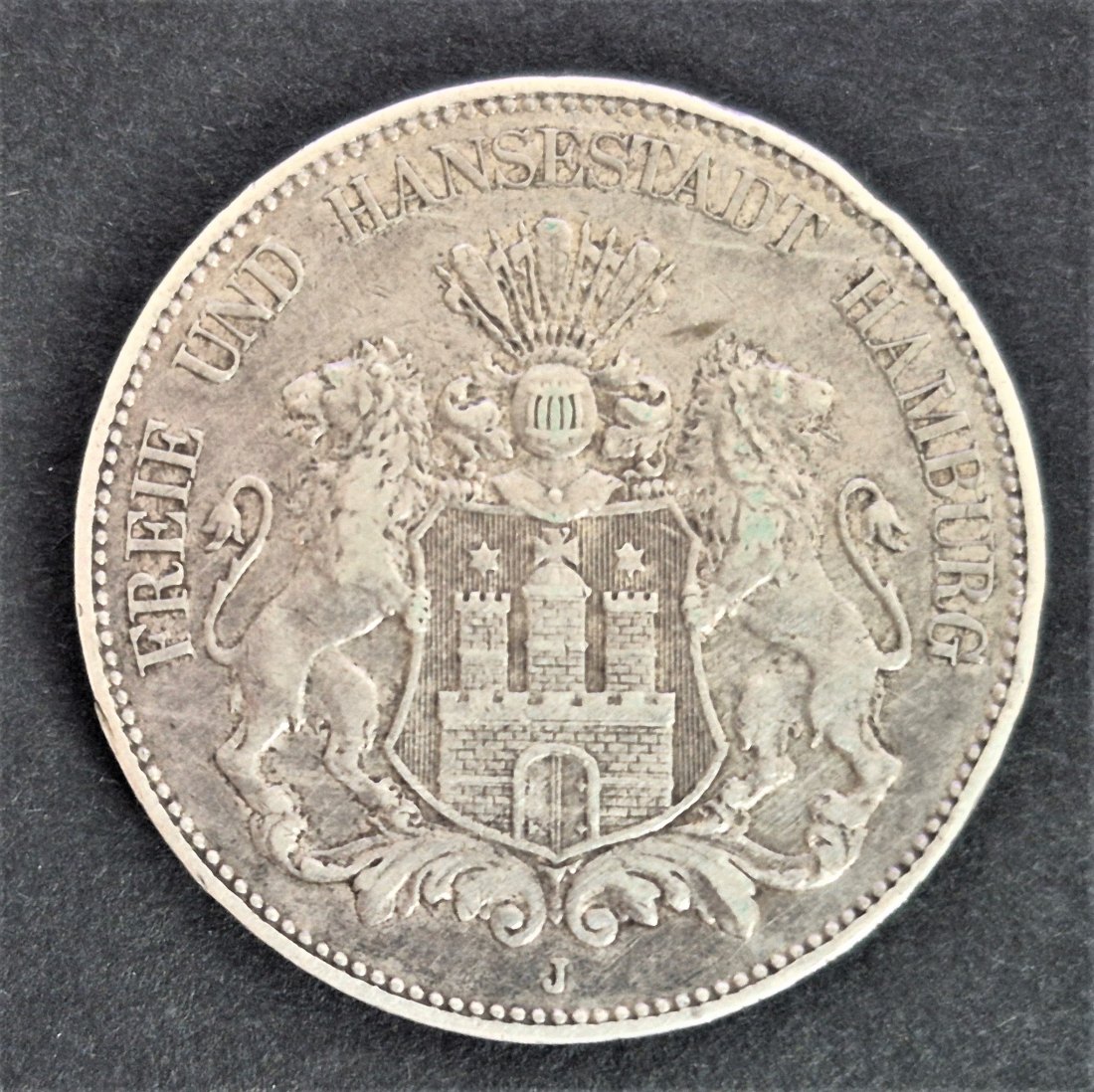 5 Mark 1903 J, Freie und Hansestadt Hamburg - Deutsches Reich, SILBER