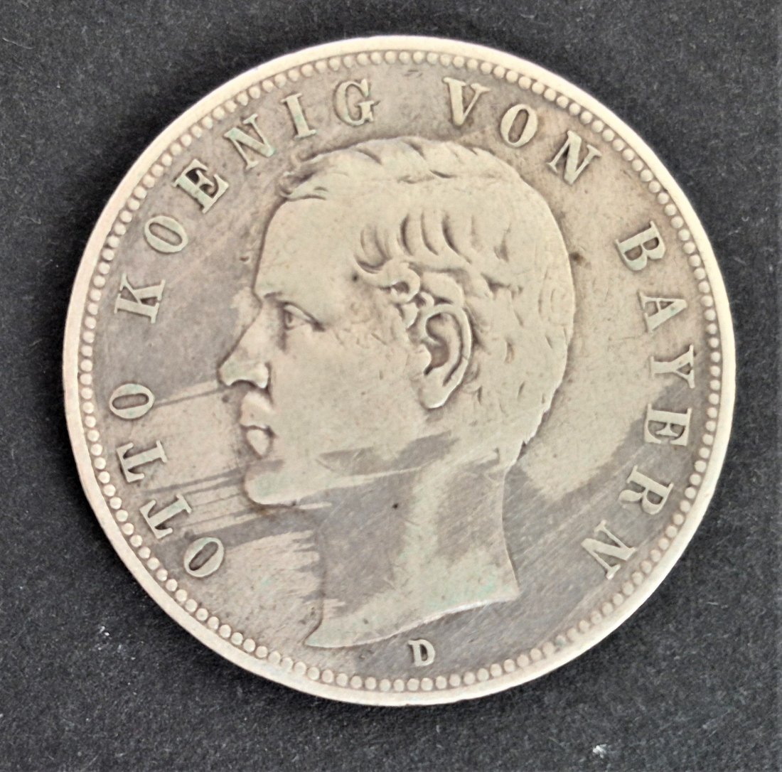  5 Mark 1903 D, Otto König von Bayern - Deutsches Reich, SILBER   