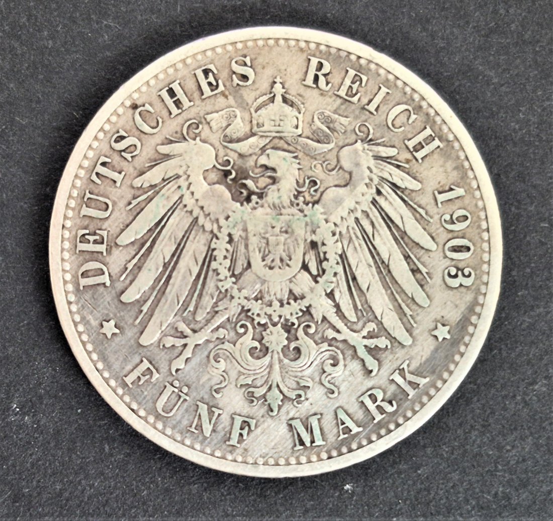  5 Mark 1903 D, Otto König von Bayern - Deutsches Reich, SILBER   