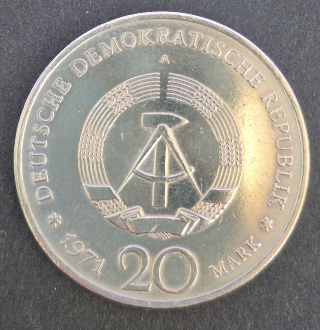 20 Mark 1971 A, Deutsche Demokratische Republik, Ernst Thälmann