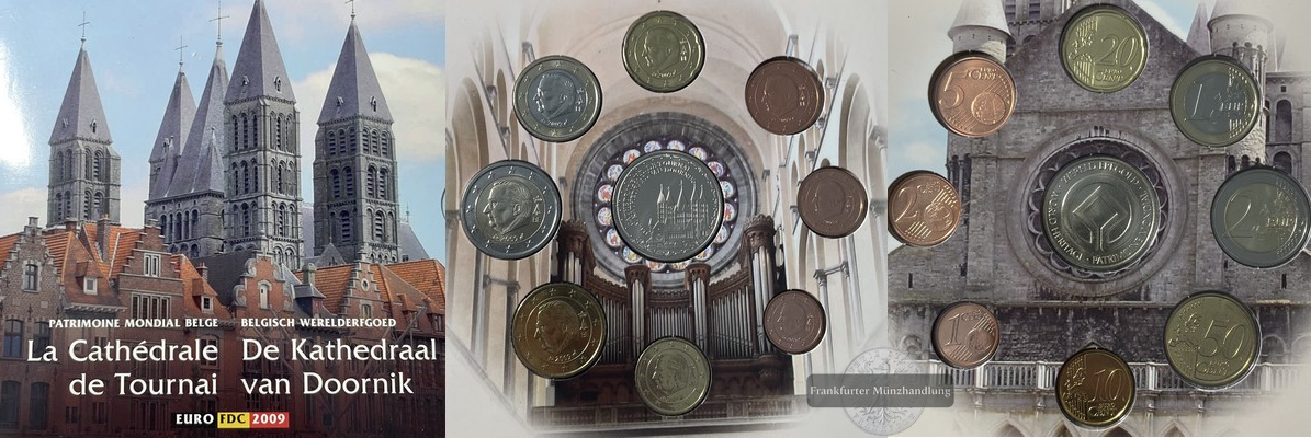  Belgien  Euro-Kursmünzensatz  2009  Cathedral of Tournai/Doornik    FM-Frankfurt   