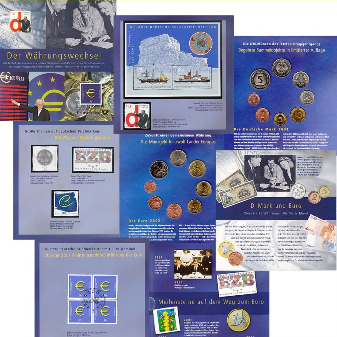  Postausgabe KMS BRD *Währungswechsel* 2002 1x Euro + 1x DM + Briefm. Zeitgeschichte! nur 20.000St   