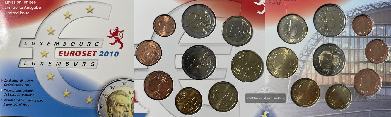 Luxemburg  Euro-Kursmünzensatz 2010 (9 Münzen) EUROSET   FM-Frankfurt   
