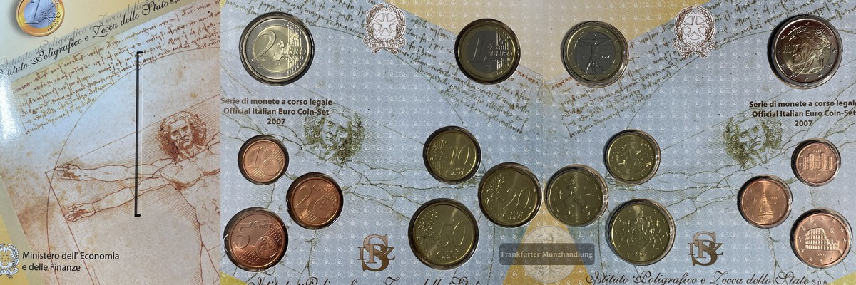  Italien  Euro-Kursmünzensatz   2007    FM-Frankfurt   