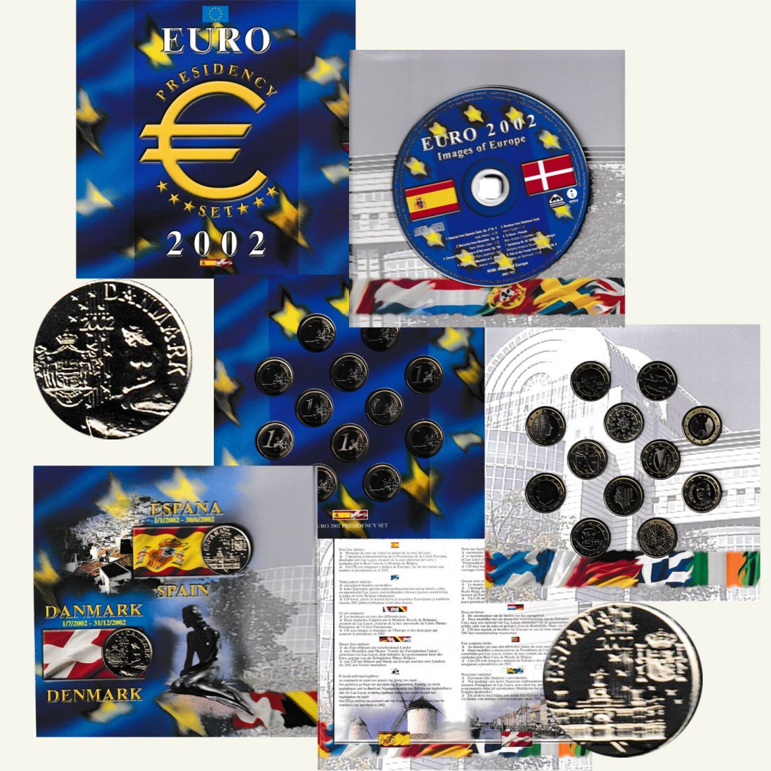  Offiz. Sonder-KMS Belgien *Präsident Set* 2002 12 x 1 Euro + CD + 2 Medaillen nur 20.000St   