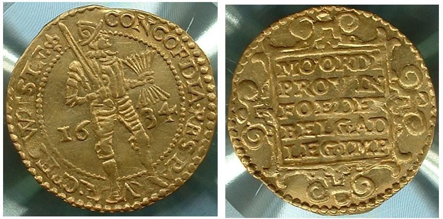  Niederlande Provinz West-Friesland DUKAT 1634 / Delmonde 836 vz   